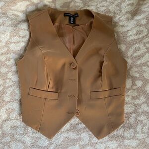 Tan/camel Colored Crop Vest Top